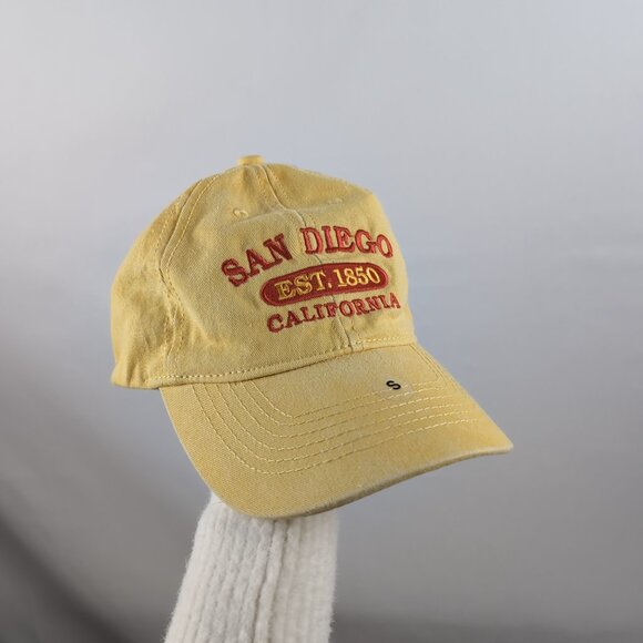 NWT San Diego California Yellow/Red Cap Baseball Embroidered Velcro, One Size - Picture 2 of 6